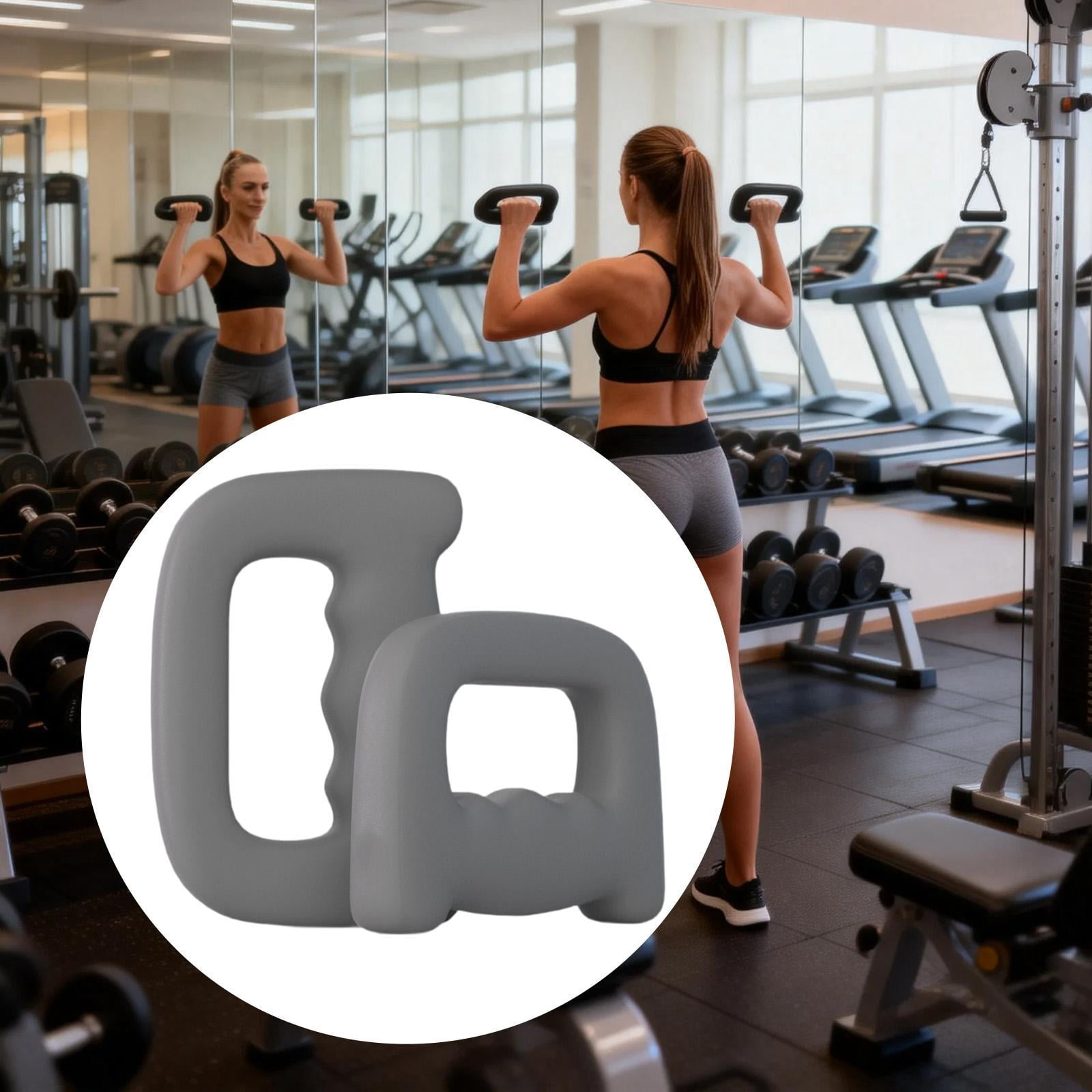 Dualoai 2Pcs Dumbbells Dumbbells Set Nonslip Ergonomic Hand Weights for Cardio Exercise Gray 1KG