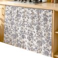 thumbnail image 2 of Haze Blue Leaf Cabinet Curtain 35"Wx35"L, Dustproof Under Sink Skirt with Self Adhesive Tape, Retro Farmhouse Plant Floral Branch Cabinet Curtain Cover for Kitchen Sink, Bathroom Vanity, Laundry Room, 2 of 9