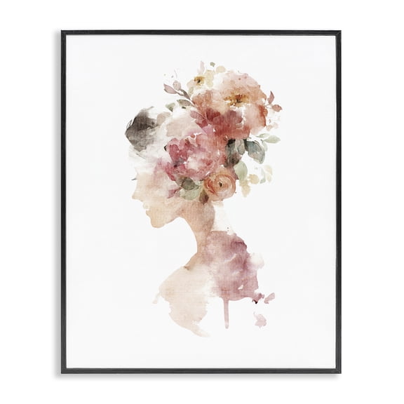 Stupell Industries Flowing With Petals Portrait Black Framed Giclee Art, design by Svetlana Aleynikova