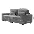 thumbnail image 7 of 79.5" Modern Sofa Couches,3-Seat Sofa Couch Linen Fabric Upholstered Sofa Furniture with Pillows for Living Room Bedroom Apartment,Grey, 7 of 7