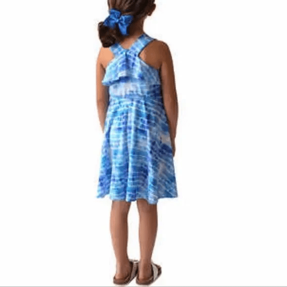 Jona Michelle Girls Beach Dress (Blue/Purple Tye Dye, 4T)