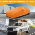 thumbnail image 2 of Funda para coche Unique Bargains Impermeable para Todo Clima Automotriz Exterior Anti-UV Protección Sol Lluvia Funda Exterior Completa para Hyundai Elantra 210D-PU Naranja con Franjas Reflectantes, 2 of 4