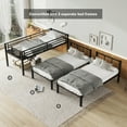 thumbnail image 3 of Bellemave Triple Bunk Bed Twin over Twin and Twin Metal Bunk Bed Frame with Storage Shelf and Build-in Table Space-saving 3 Beds in 1 Convertible 3 Bunk Bed for Kids Teens Boys Girls, Black, 3 of 12
