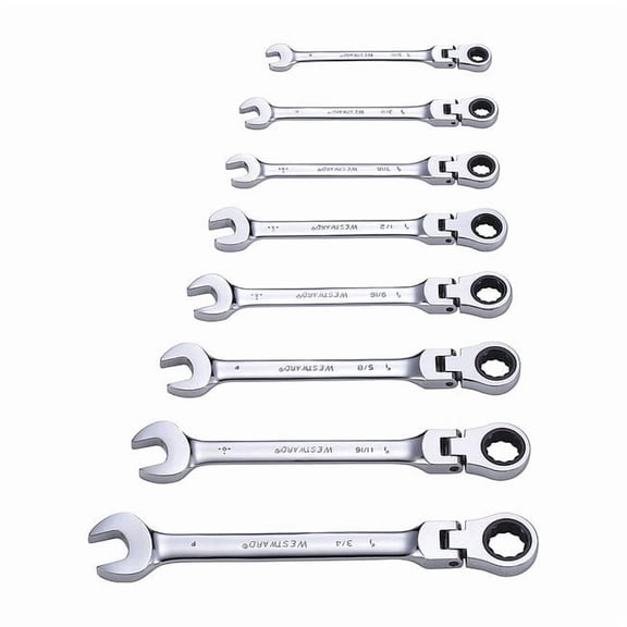 Westward Ratcheting Wrench Set,Pieces 8 35Z115