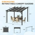 thumbnail image 2 of AECOJOY 10' x 8' Outdoor Retractable Pergola with Canopy, Aluminum Pergola Patio Grill Gazebo w/ Drainage Holes & Windproof Hooks, 2 of 7