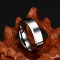 thumbnail image 5 of 6mm Tungsten Carbide Black/Silver Wedding Band Mens High Polished Ring Size 7-12, 5 of 6