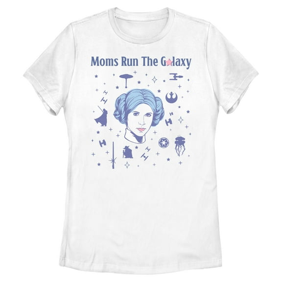Womens Star Wars Leia Moms Run the Galaxy T Shirt