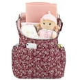 thumbnail image 4 of Baby Essentials 2 Piece Baby Diaper Backpack with Stroller Straps and Matching Changing Pad in Burgundy Floral, 4 of 10