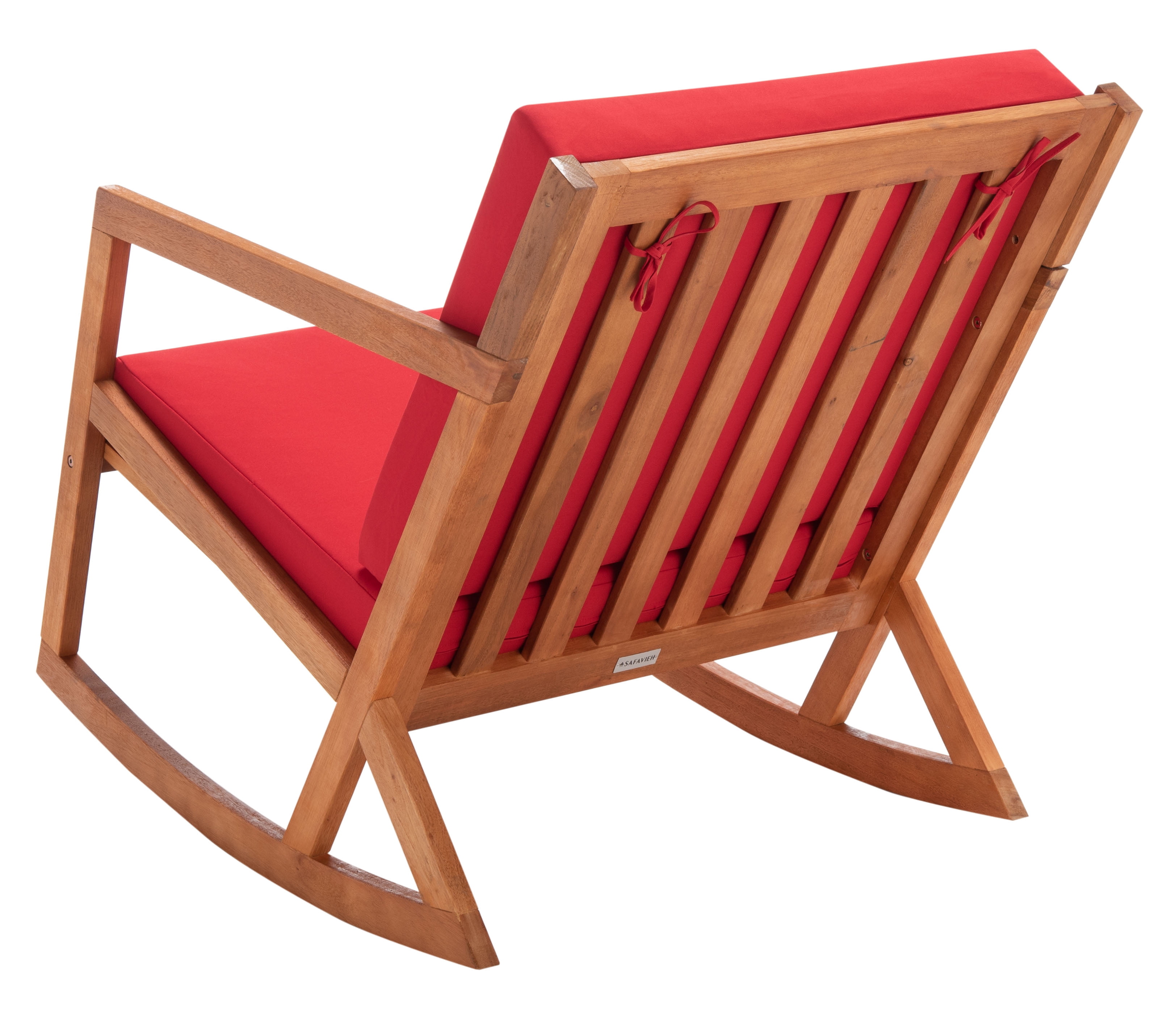 SAFAVIEH Vernon Outdoor Patio Rocking Chair, Natural/Red