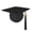 Black, variant on Adult Unisex Matte Mortarboard Graduation Cap with Matching Gold Charm Tassel, Black