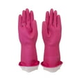 thumbnail image 2 of Casabella Waterblock Rubber Latex Gloves Turnback Premium Small Pink, 2 Pack, 2 of 6