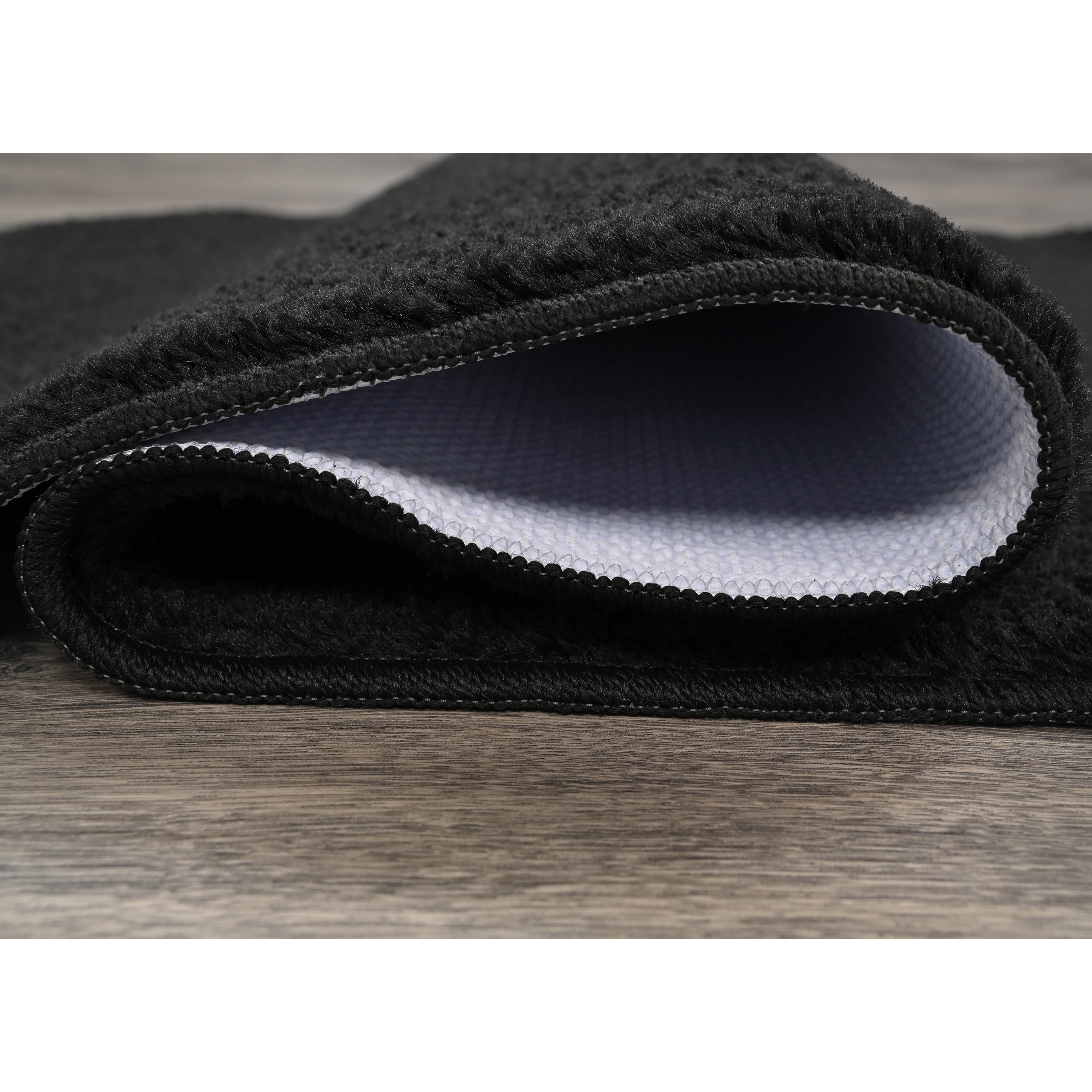 Garland Rug Gramercy Washable Bath Rug Set, 2-Piece (20"x34" & Contour Rug) Black