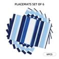 thumbnail image 2 of Linen Placemat With 18×12in Double Stitching Is Effectively Insulated And Foldable For Family Hotel Picnic Trips Deepskyblue Stripe_2 Six Piece, 2 of 8