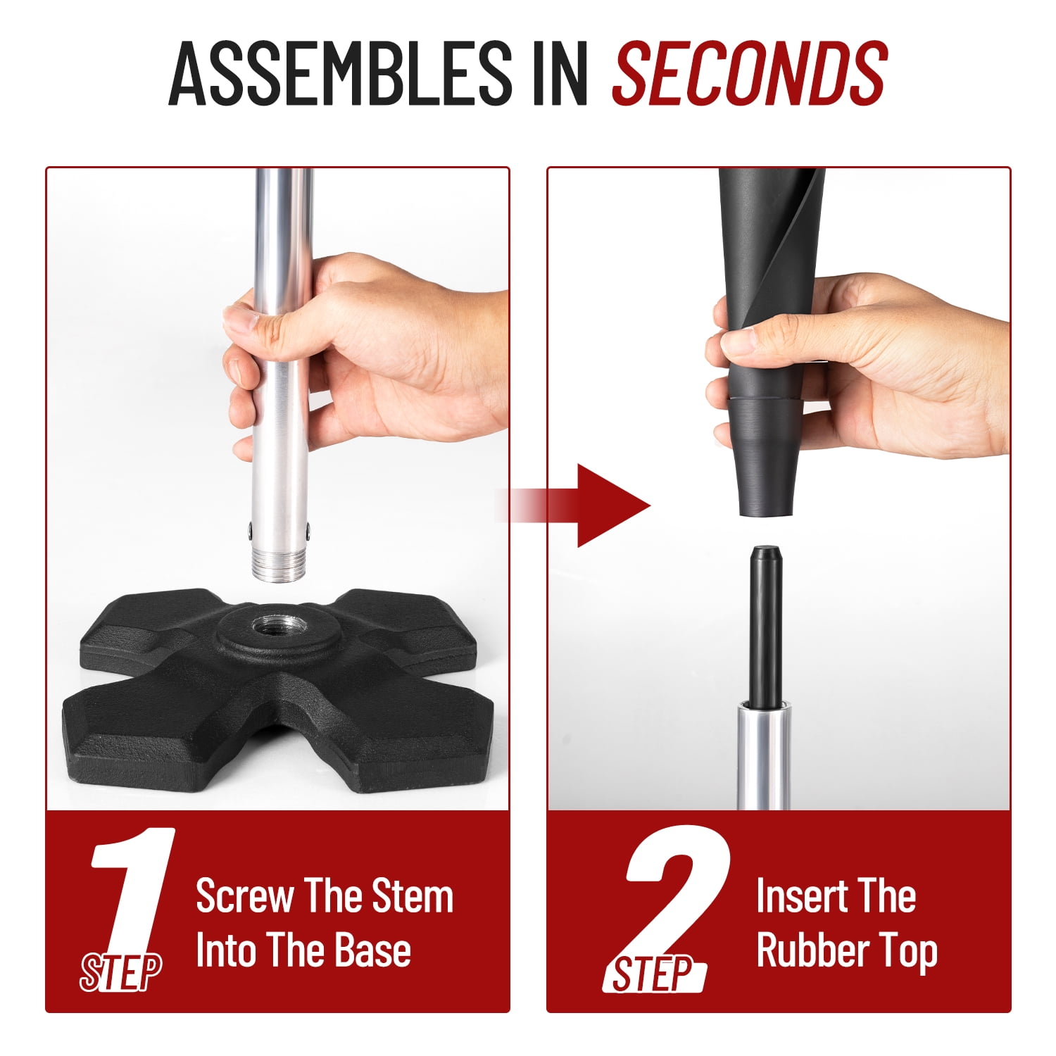 CureCalor Heavy Duty Adjustable Batting Tee for Baseball, Softball & T-Ball Training