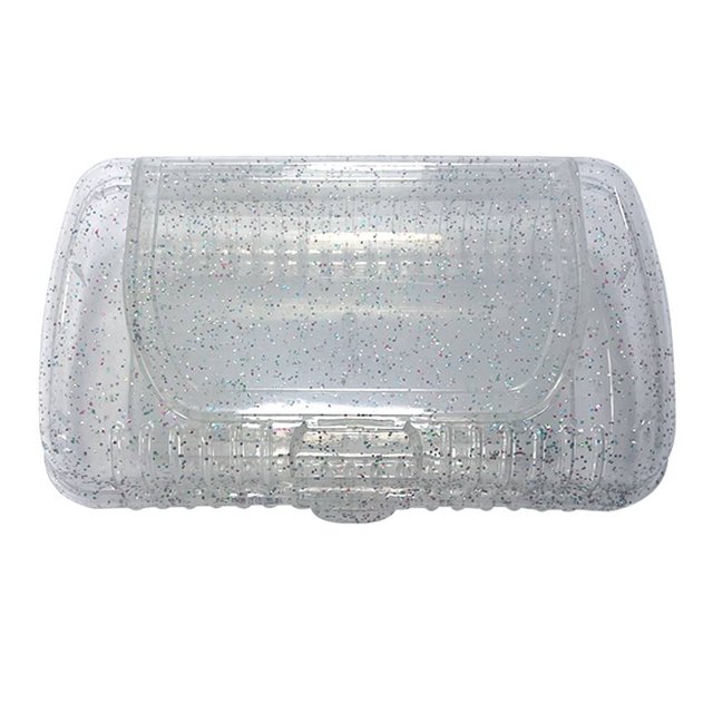 Lapicera Pen + Gear Plástico Transparente Glitter 1 Pieza