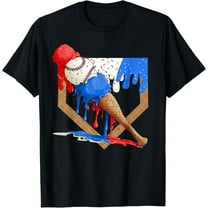 4th of July Red White and Blue Baseball Ice Cream Drip Boys T-Shirt