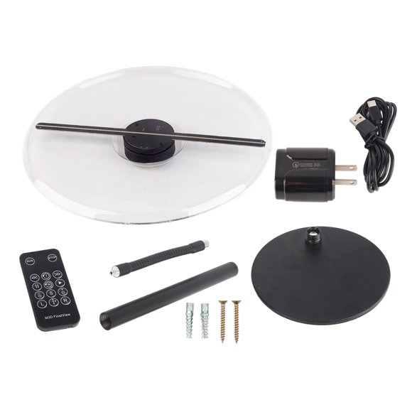 27cm 3D Naked Eye Hologram Fan Holographic LED Fan Advertising Display Projector with Cover for Commercial Shop 100‑240V