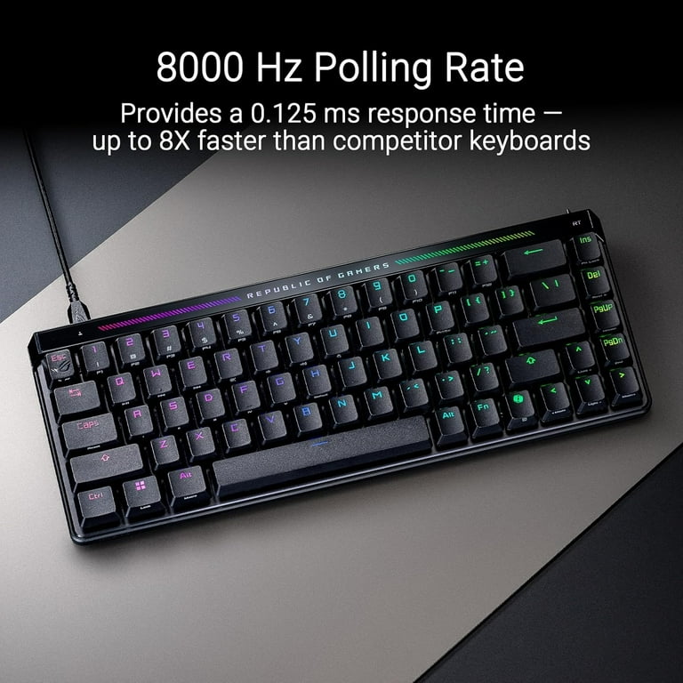 ASUS ROG Falchion Ace HFX 65% compact gaming keyboard, magnetic
