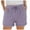 Purple, variant on Women's High Waisted Gauze Cotton Shorts Linen-Like Breathable Drawstring Summer Beach Shorts with Pockets