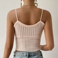 thumbnail image 4 of UYISJ Camisole for Women V Neck Sleeveless Crop Top Spaghetti Strap Ribbed Knit Tank Top, 4 of 6