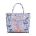 thumbnail image 2 of Bolso Aislante para Almuerzo de Poliéster con Estampado de Lazo Impermeable y Resistente a Manchas 26x24x14cm Azul Beige para Oficina o Picnic, 2 of 6