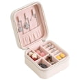 thumbnail image 3 of Mini estuche de viaje para joyas, caja de almacenamiento de exhibición ligera, joyero pequeño para EstiloE-Blanco jinwen Estuche de viaje para joyería, 3 of 8