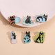 thumbnail image 5 of Broche con insignia YONGSHENG de la serie Black Cat And Plant tipo C, 5 of 5