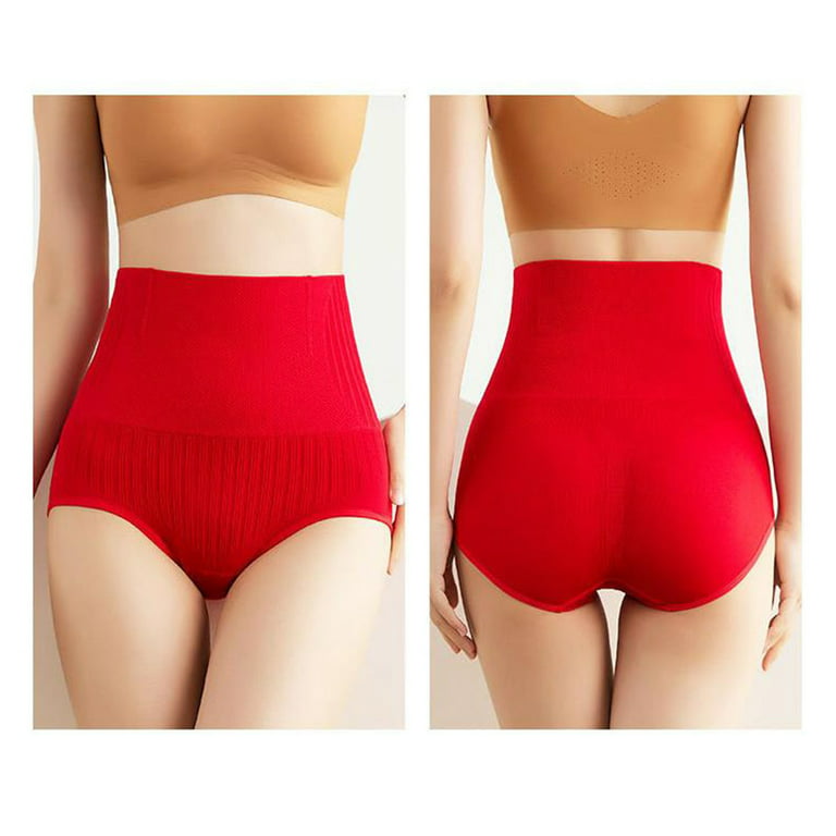 Finetoo 4 Pack High Waisted Underwear for Women Tummy Control Panties High  Rise Body Shaper Brief Nylon Seamless Bikini Panty for Ladies Size-Medium 