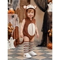 thumbnail image 3 of RUINIXCW Newborn Baby Boy Girl Halloween Monkey Costume Kids Infant Fall Winter Cosplay Outfit Warm Sleeveless Hooded Zipper Romper Stockings Set, 3 of 10