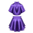 thumbnail image 3 of MSemis Kids Girls Fancy Outfit 3Pcs Top Cape with Pleated Skirt Wristband Set, 3 of 8