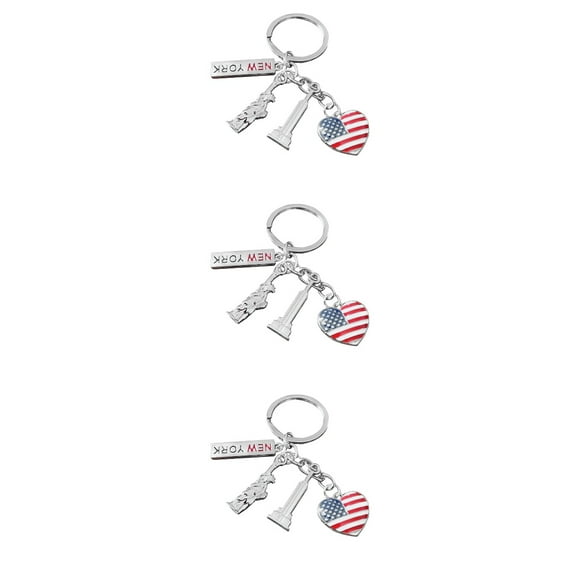 3 PCS New York Keychain State Keychain for Decorating Man