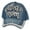Denim, variant on Top Headwear Dog Mom Paw Rhinestone Hat Distressed Denim Baseball Cap - Denim