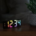 thumbnail image 2 of Equity 2 inch Gradient Digital Black Alarm Clock with Indoor Temperature, 617-386, 2 of 7