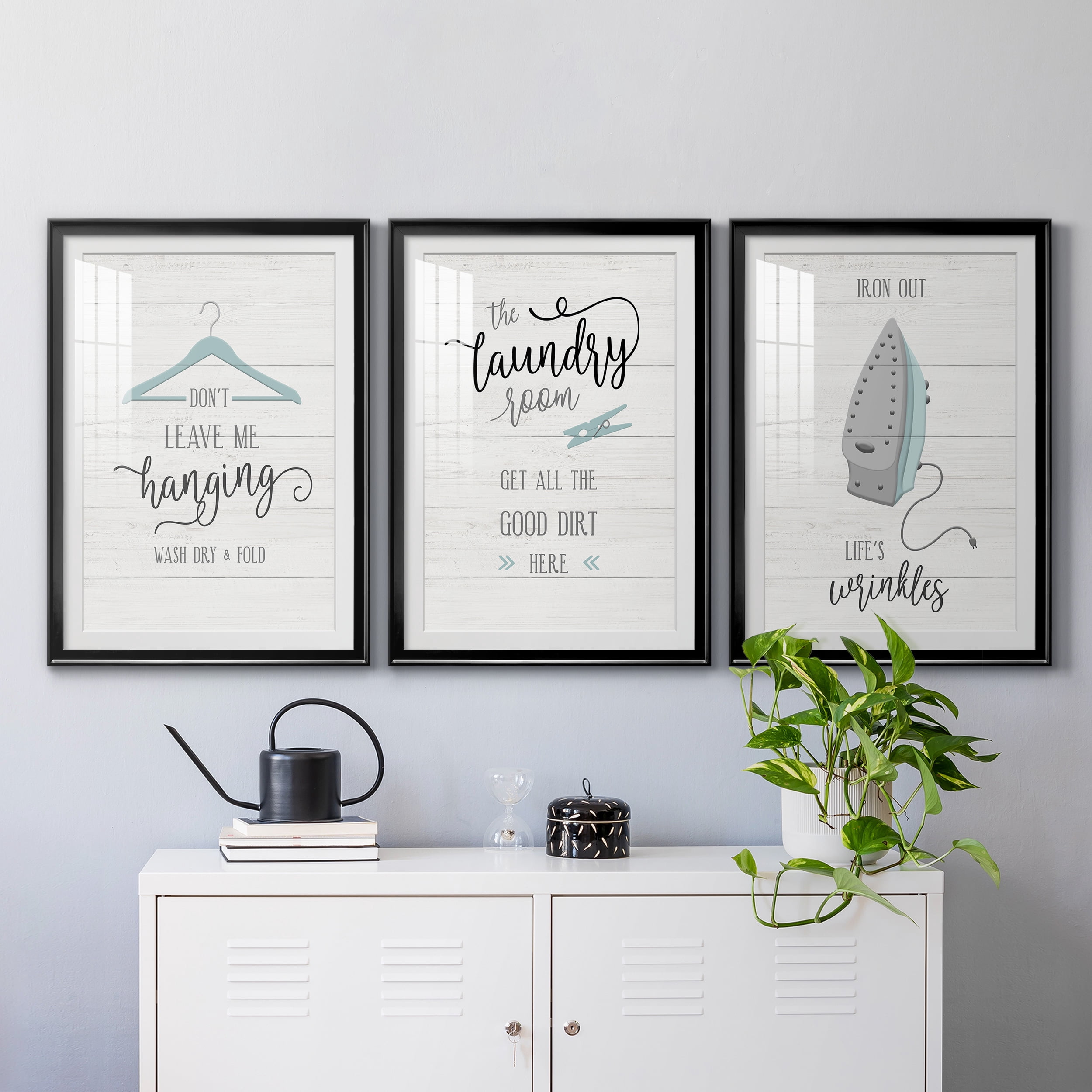 Don't Leave Premium Framed Prints Set of 3 - Ready to Hang - 26.5 x 36.5 Each - Black Frame