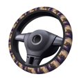 thumbnail image 2 of Fuzoiu Purple Flower Lazy Cat Print Elastic Stretch Steering Wheel Cover, Universal 15 Inch Automotive Steering Wheel Cover, Anti-Slip Sweat Absorption Universal Car Accessories for Women Men, 2 of 6