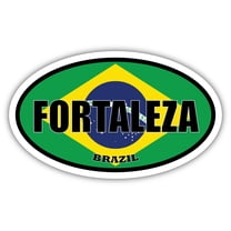 Fortaleza Brazil Flag Oval Decal Vinyl Bumper Sticker 3x5 inches