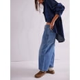thumbnail image 5 of Women - Jeans Casual Wide Leg Elastic Mid Rise Boyfriend Y2k Loose Denim Pants with Drawstring  S, 5 of 6