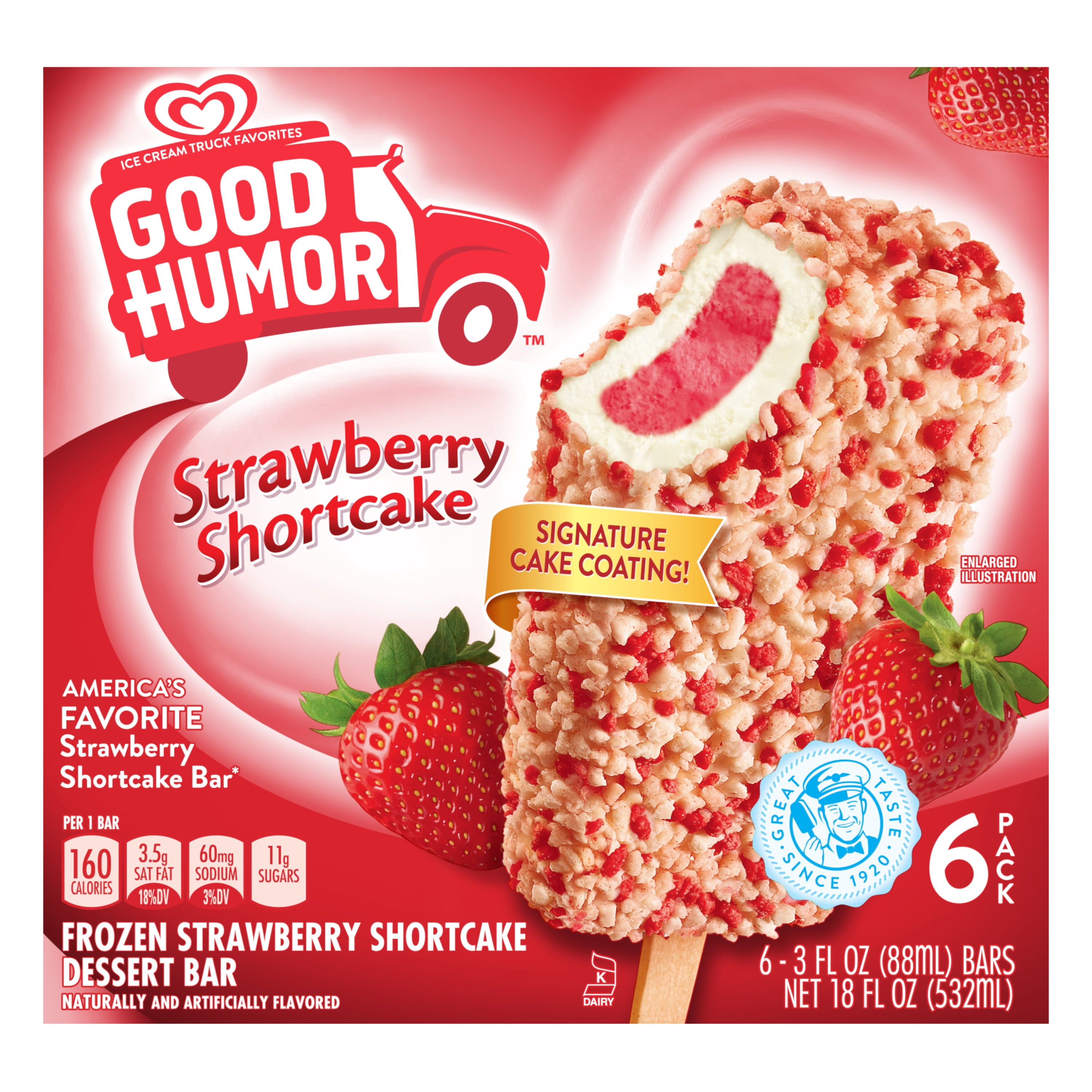 Good Humor Strawberry Shortcake Frozen Dessert Bars 6 Count