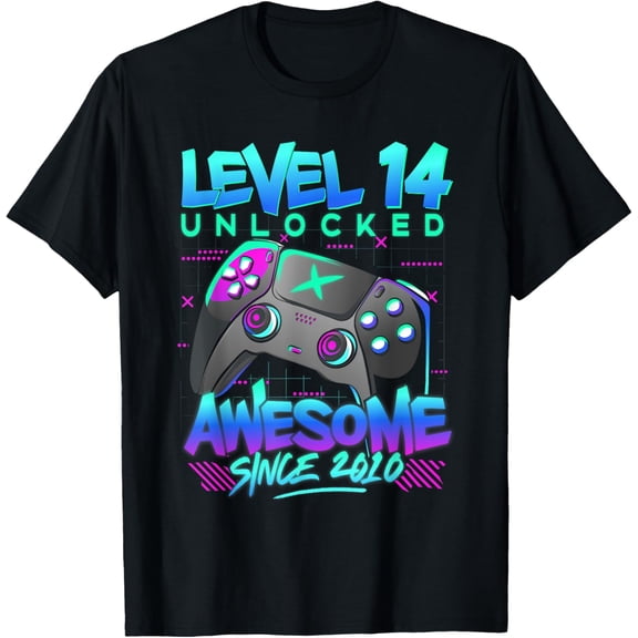 Exquisite and comfortable-Level 14 Unlocked 14 Years Old Boy Birthday 14th Birthday T-Shirt