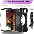 thumbnail image 3 of ELEHOLD Case for iPad mini (6th Generation), Heavy Duty Shockproof Case with Pencil Holder/Stand/Hand Strap/Shoulder Belt, Rugged Protective Cover for Boys Girls,Black, 3 of 10