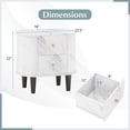 thumbnail image 3 of Gymax Table de Chevet avec 2 Tiroirs Table de Chevet en Faux Marbre pour Petit Espace, 3 of 10
