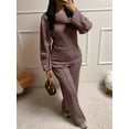 thumbnail image 4 of Conjuntos de Dos Piezas para Mujer, Sudadera, Ropa Informal de Viaje, Chándal de Pierna A , Chándales Cómodos. Marrón XL, 4 of 7