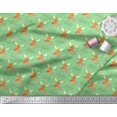 thumbnail image 2 of Soimoi Green polyester Crepe Fabric Animal,Gift Box & Warm And Cozy Christmas Text Decor Fabric Printed Yard 42 Inch Wide, 2 of 3