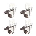 thumbnail image 1 of Juego de 4 ruedas para muebles de TPE con freno, ruedas giratorias con placa de montaje en L, ruedas de goma para guardería, muebles, soporte para flores (25 mm)., 1 of 5