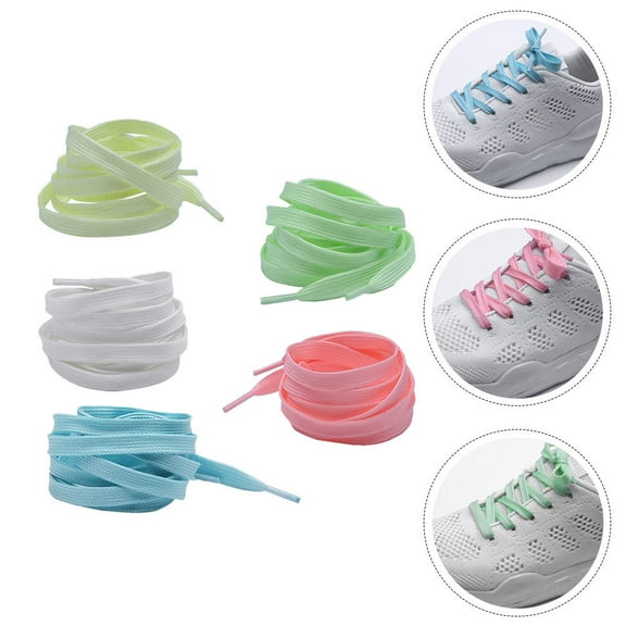 BESTYASH 5Pairs Fluorescent Sports Shoe Laces Assorted Colors Sturdy Glowing Replacement Straps