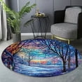 thumbnail image 6 of Round Area Rug, Christmas Tree3 Non-Slip Floor Mat, Soft Washable Carpet for Living Room Bedroom Decor 71 Inch, 6 of 6