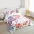 thumbnail image 3 of Manfei Dreamy Couple Unicorn Full Size Comforter Sets, Romantic Rose Flower Bedding Comforter Set, Fairy Tale Animal Reversible Bedding Sets, Lightweight Room Decor, 3-Piece, 3 of 8
