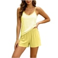 thumbnail image 2 of Ayolanni Soft Womens Pajamas Sets 2 Piece Sleeveless Cami Tops and Shorts Pjs Summer Striped Comfy Loungewear Sleepwear Sets XXL, 2 of 6