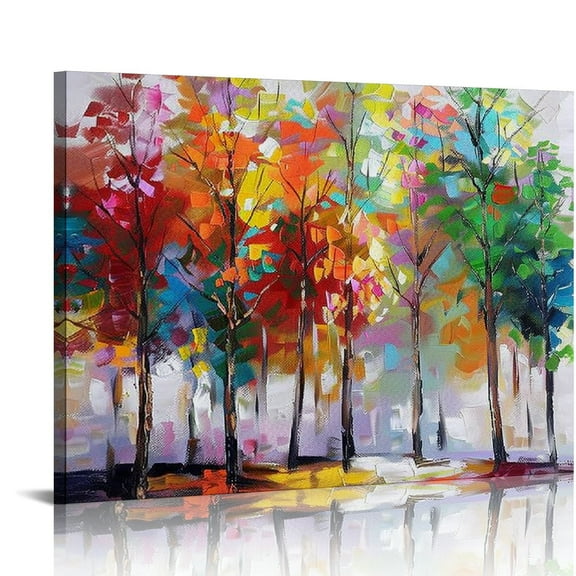 Art Tree Canvas Prints Wall Art for Home Decor, Large Colorful Trees Branches Forest Pictures for Living Room Bedroom Ready to Hang