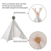 BSHAPPLUS Teepee Tent for Kids, Natural Cotton Canvas Teepee Play Tent Beige White, Toys for Girls/Boys Indoor & Outdoor Playing